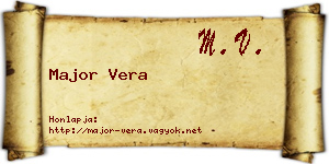 Major Vera névjegykártya